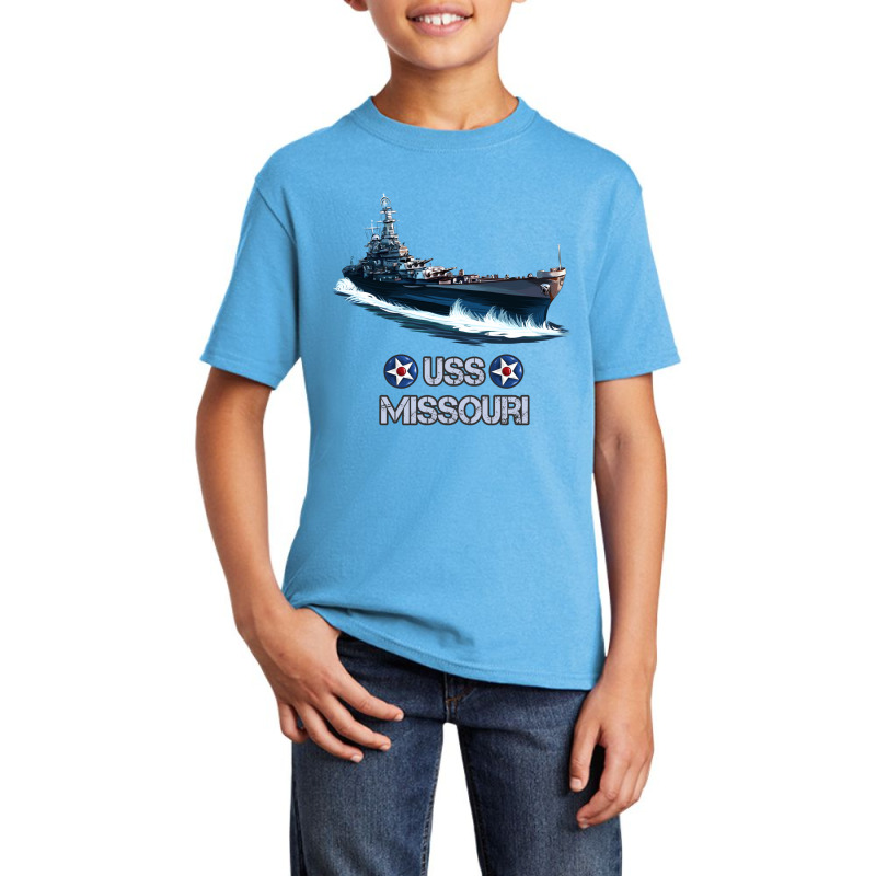 American World War 2 Naval Battleship Uss Missouri Long Sleeve T Shirt Basic Youth T-shirt by cm-arts | Artistshot