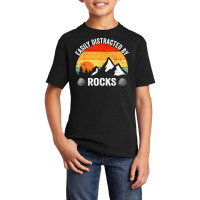 Easily Distracted By Rocks Geologist Geology T Shirt Basic Youth T-shirt | Artistshot