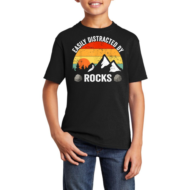 Easily Distracted By Rocks Geologist Geology T Shirt Basic Youth T-shirt by cm-arts | Artistshot