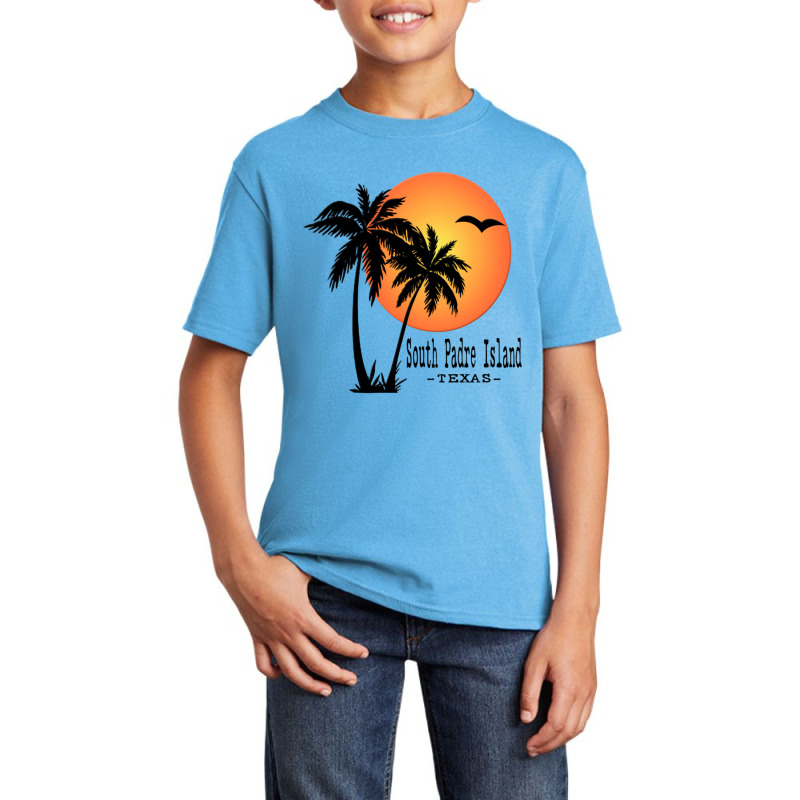 South Padre Island Souvenir Texas Gift Palm Tree Sun Beach Long Sleeve Basic Youth T-shirt by cm-arts | Artistshot