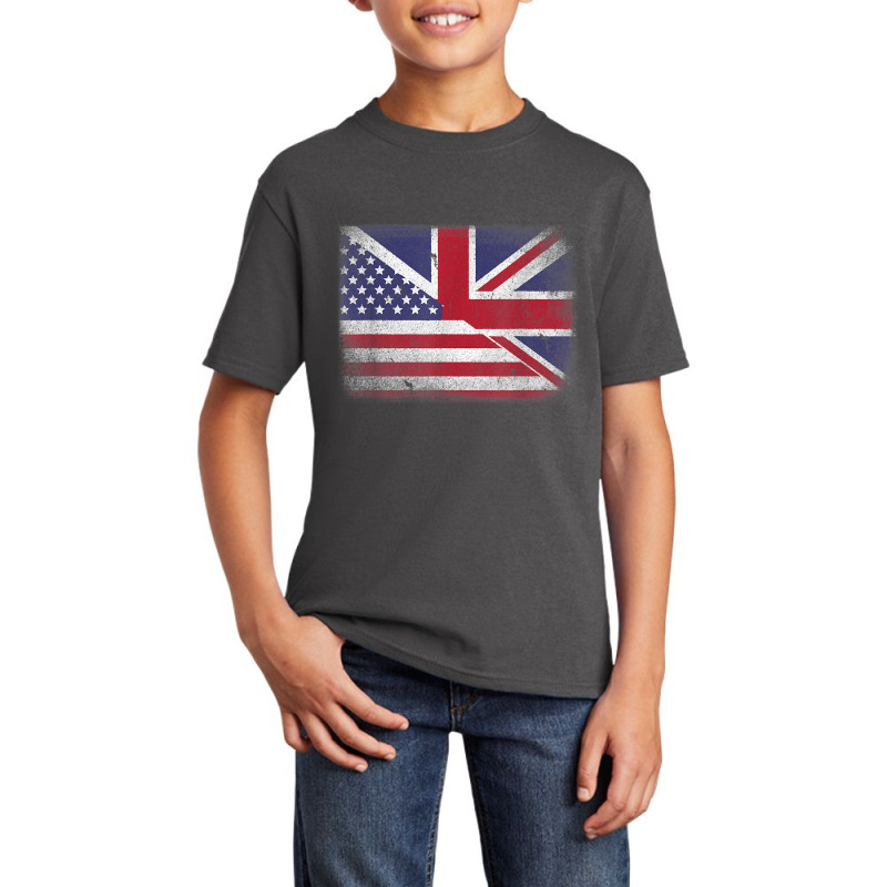 British American Flag T Shirt Great Britain Union Jack . Basic Youth T-shirt | Artistshot