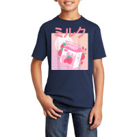 Funny Retro 90s Japanese Kawaii Strawberry Milk Shake Carton T Shirt Basic Youth T-shirt | Artistshot