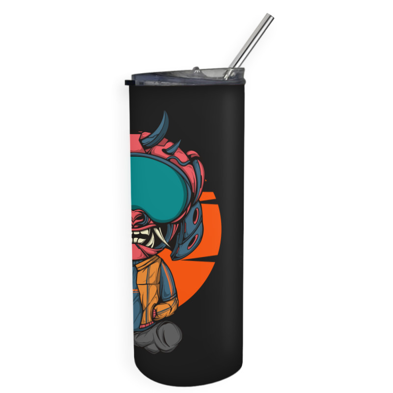 The Character With Japanese Samurai Helmet Armor Skinny Tumbler | Artistshot