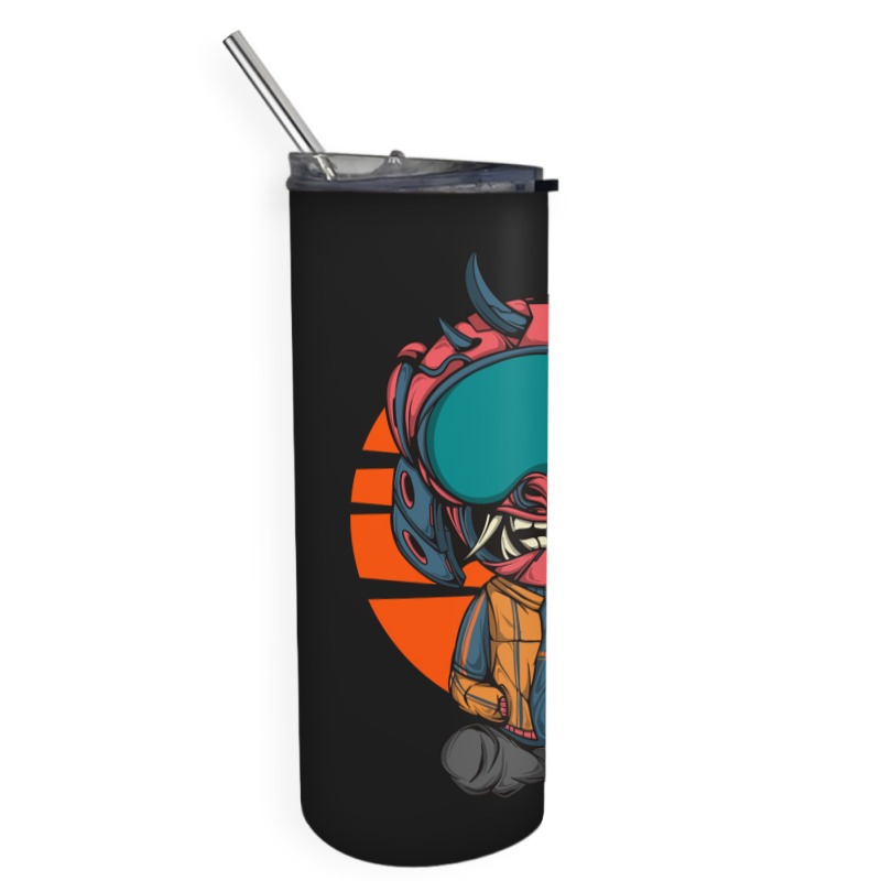 The Character With Japanese Samurai Helmet Armor Skinny Tumbler | Artistshot