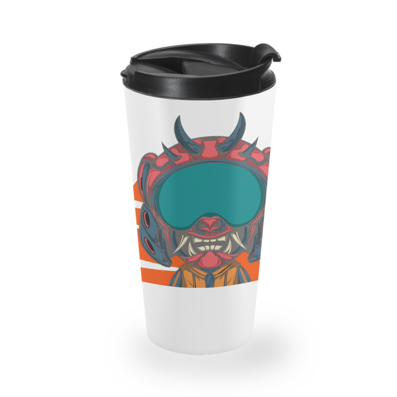 The Character With Japanese Samurai Helmet Armor Travel Mug | Artistshot