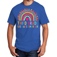 Third Grade 100 Days Smarter Rainbows 100th Day Of School Basic T-shirt | Artistshot