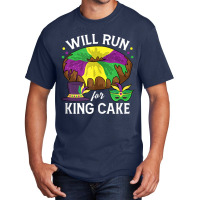 Will Run For King Cake Beads Mardi Gras Y'all Parade Party Tank Top Basic T-shirt | Artistshot