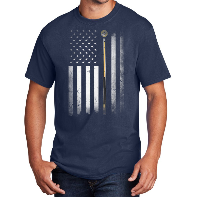 Billiards Pool Player Table Usa Us American Flag Basic T-shirt | Artistshot