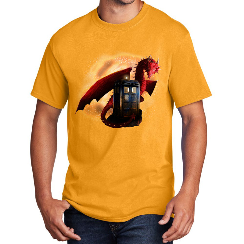 Blue Phone Booth At Dragon Nest Basic T-shirt by cm-arts | Artistshot