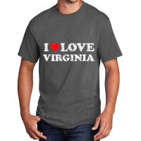 Distressed Grunge Worn Out Style I Love Virginia Tank Top Basic T-shirt | Artistshot