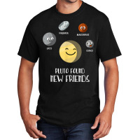 Pluto Found New Friends Dwarf Planets Astronomy Kids Basic T-shirt | Artistshot