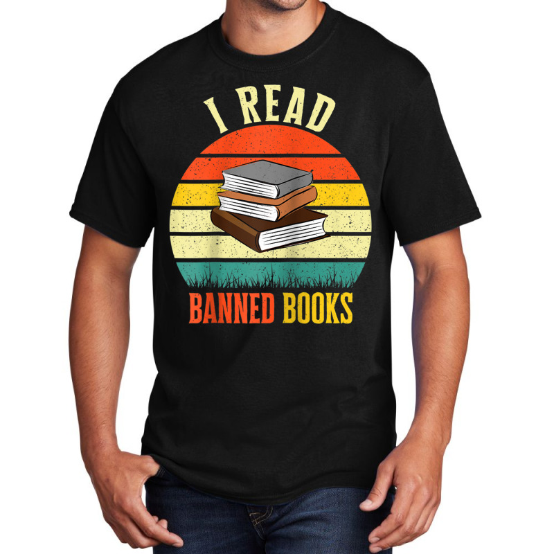 I Read Banned Books Tshirt Bookmark Funny Readers Reading Raglan Baseb Basic T-shirt by cm-arts | Artistshot