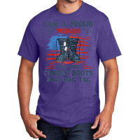 I'm A Proud Woman Who Wore Combat Boots And Dog Tag Veterans Raglan Ba Basic T-shirt | Artistshot