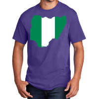 Flag Map Of Nigeria Basic T-shirt | Artistshot