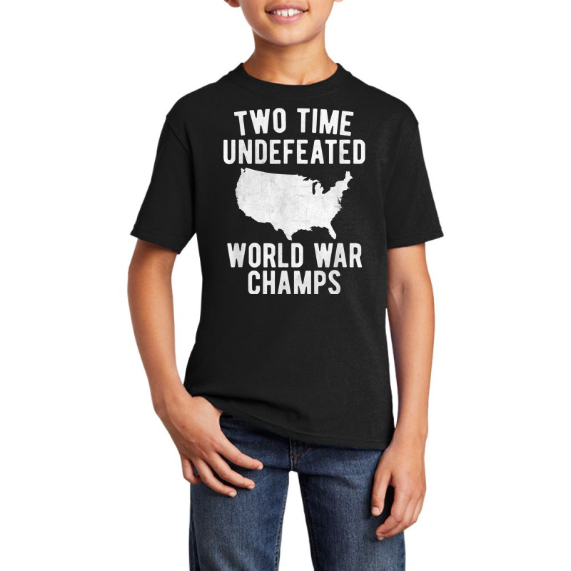 Two Time Ww1 Ww2 American Flag Champions T Shirt Basic Youth T-shirt by cm-arts | Artistshot