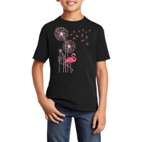 Flower Dandelion Exotic Animal Tropical Bird Pink Flamingo T Shirt Basic Youth T-shirt | Artistshot