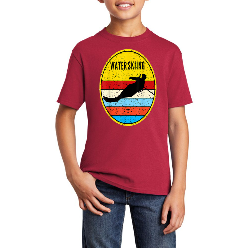 Aad,water Skiing Retro Waterski Ski Water Sports Basic Youth T-shirt by cm-arts | Artistshot