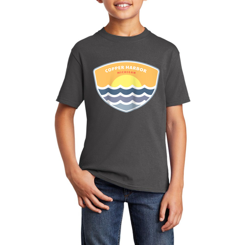 Copper Harbor Michigan Mi Sunset Vacation Souvenir Raglan Baseball Tee Basic Youth T-shirt | Artistshot