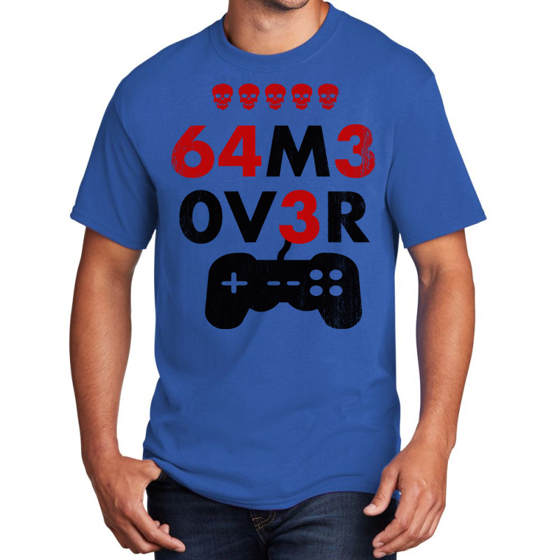 Game Over Leet Code Style  64m3 0v3r  Red And Black Basic T-shirt by cm-arts | Artistshot