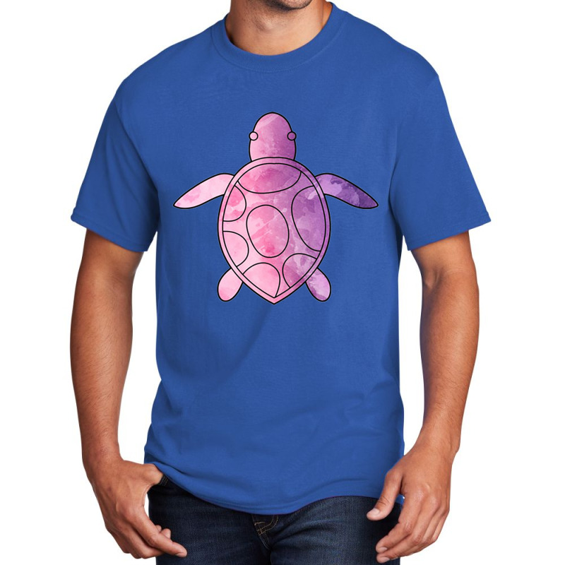 Sea Turtle Purple Watercolor Basic T-shirt | Artistshot