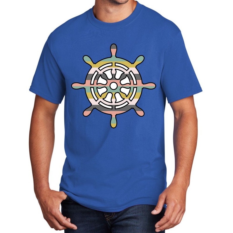 Ship Wheel Green Striped Basic T-shirt | Artistshot