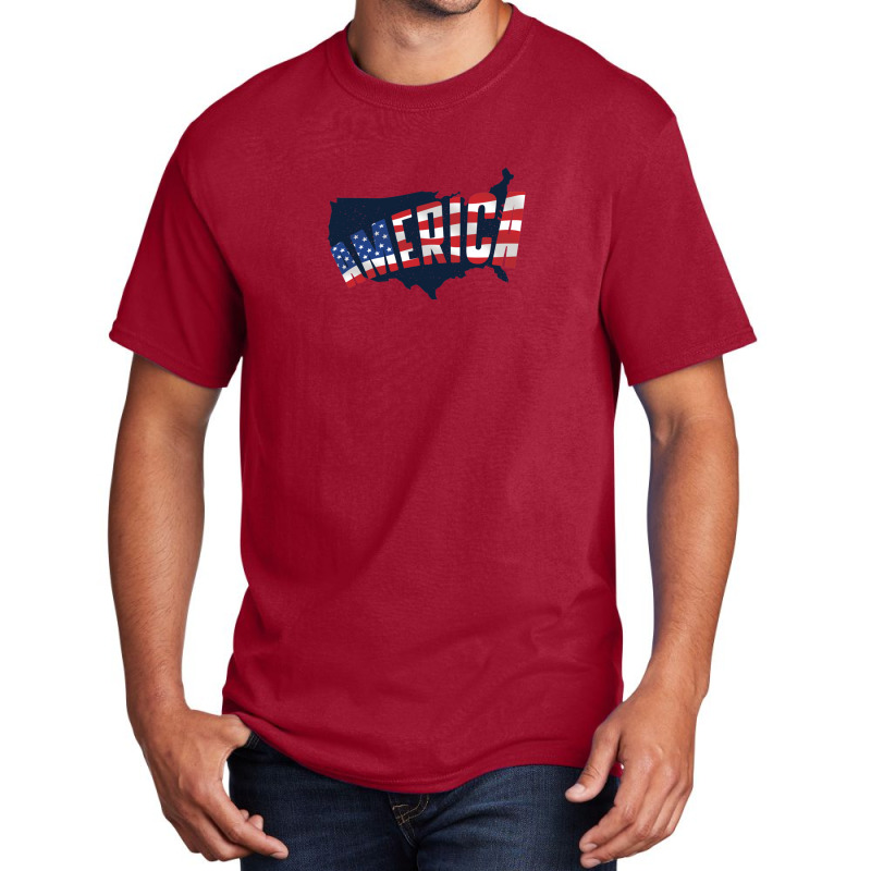 America Usa Map Basic T-shirt | Artistshot