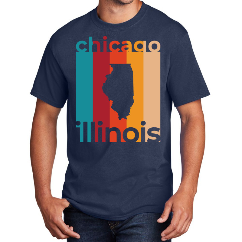 Chicago Illinois Retro Basic T-shirt by TerriBeverly | Artistshot