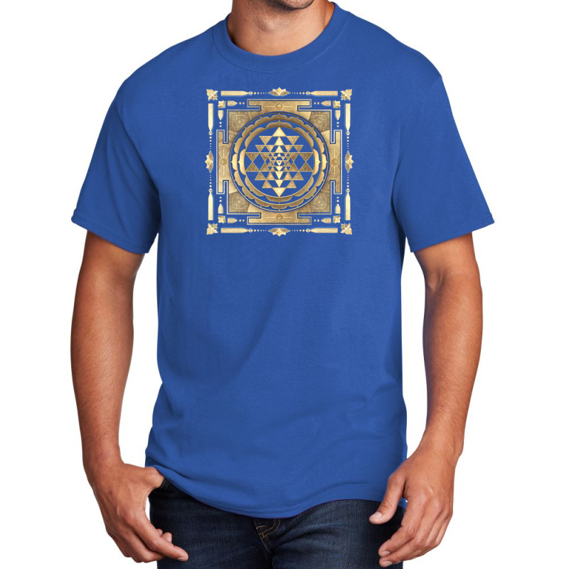 Golden Sri Yantra (white Background) Basic T-shirt | Artistshot