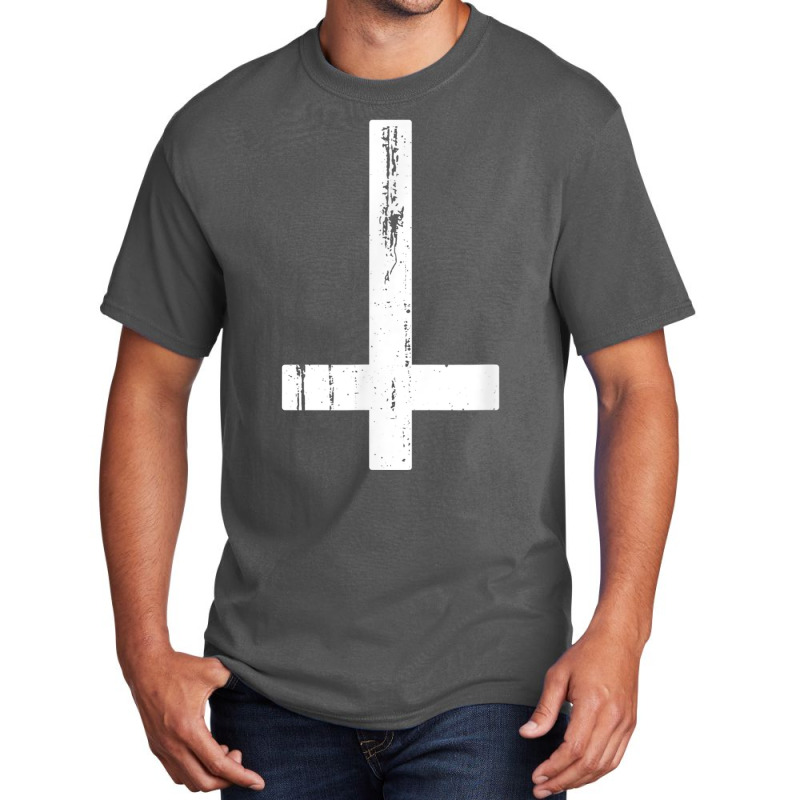 Inverted Cross Atheist Death Metal Satanist Atheism Basic T-shirt by AmberKelsey | Artistshot