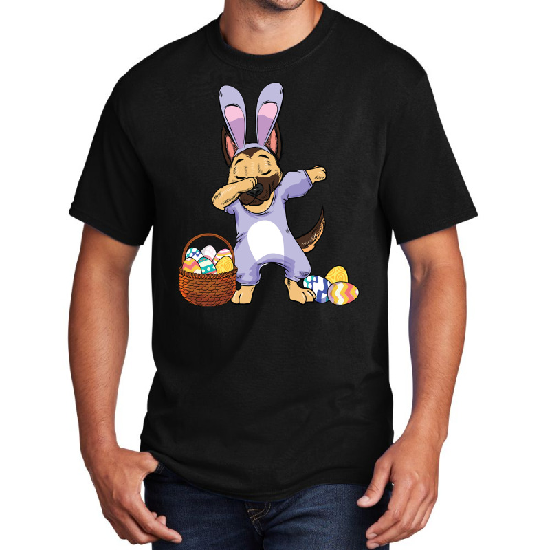 German Shepherd K9 Dog Dabbing Easter Bunny German Shepherd Girls Paw  Basic T-shirt | Artistshot