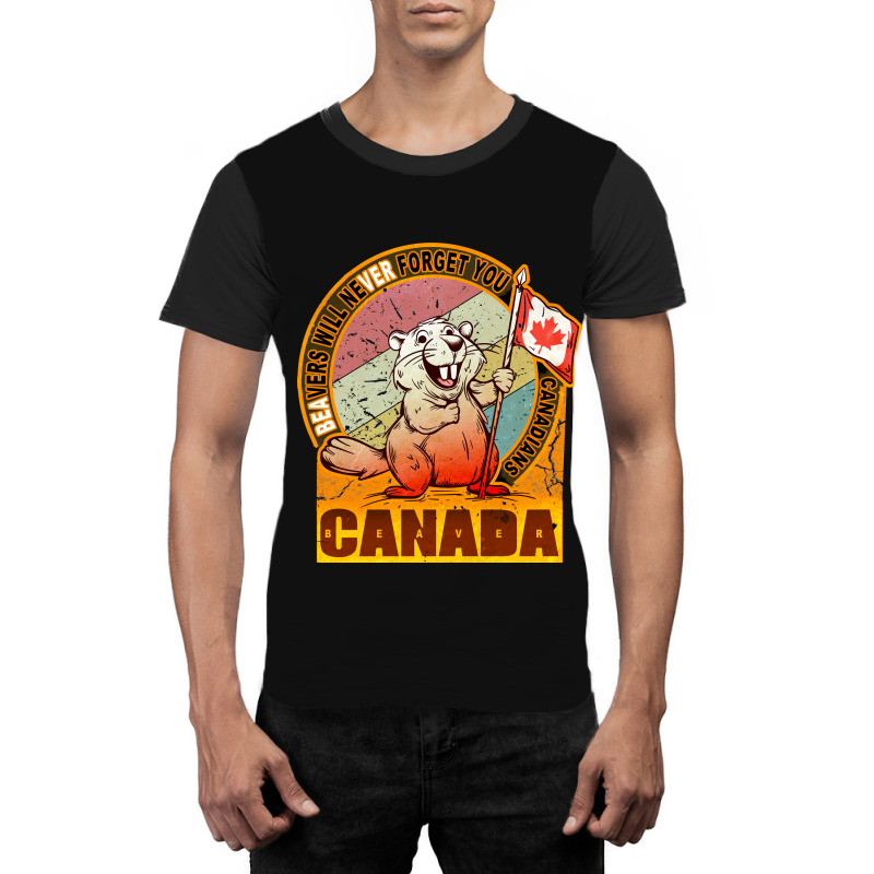 Beaver Canada Flag Graphic T-shirt by deepbox | Artistshot