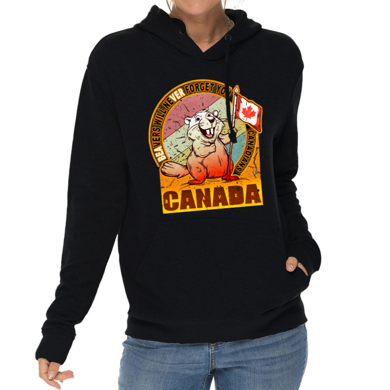 Beaver Canada Flag Lightweight Hoodie by deepbox | Artistshot