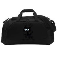 Its Fine Im Fine Everything Is Fine Funny Cat Active Duffel | Artistshot