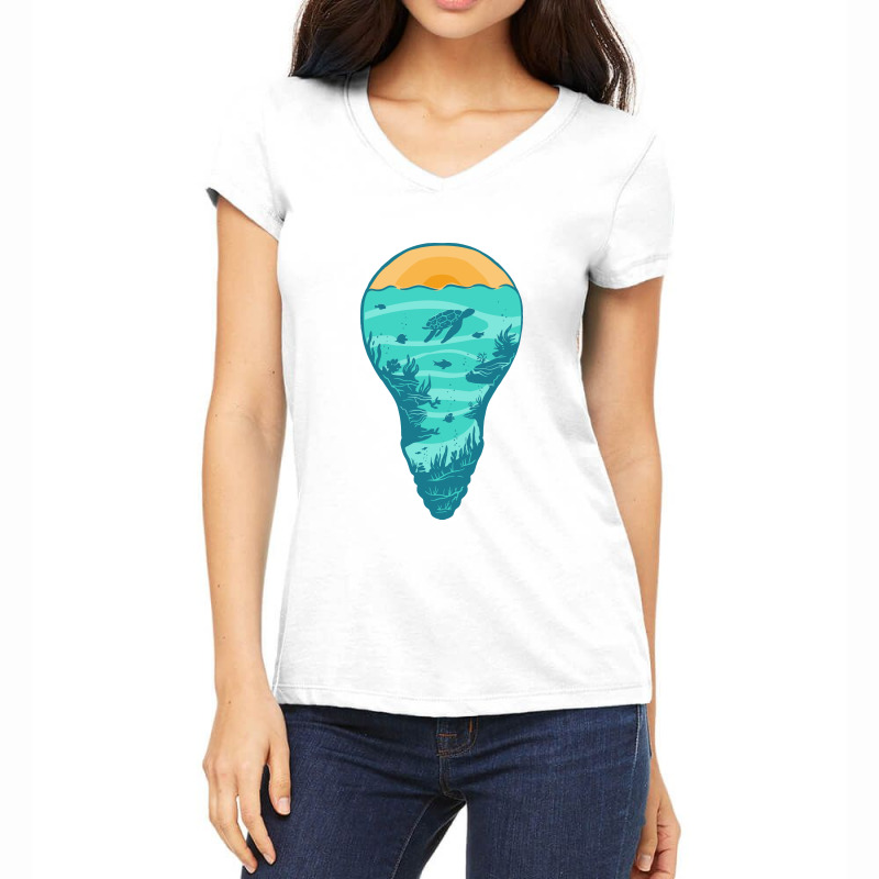 Underwater Light Women's V-Neck T-Shirt by Mangustudio | Artistshot