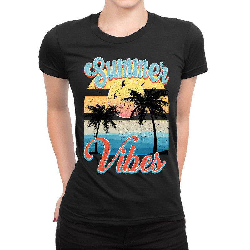 Summer Vibes Ladies Fitted T-Shirt by DonieRan | Artistshot