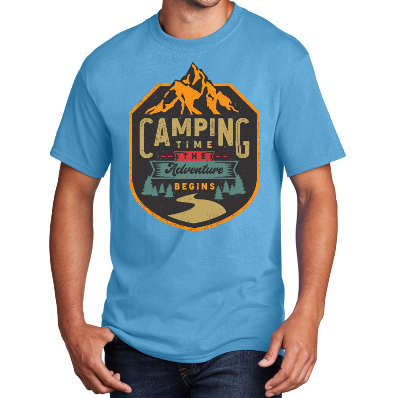 Camping Time Basic T-shirt by Mathew Rodden | Artistshot