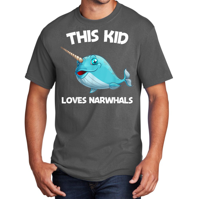 Funny Narwhal Gift For Kids Boys Girl Sea Whale Fish Animal Basic T-shirt | Artistshot