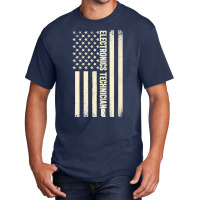 Usa Flag Technician Proud American Electronics Technician Premium Basic T-shirt | Artistshot