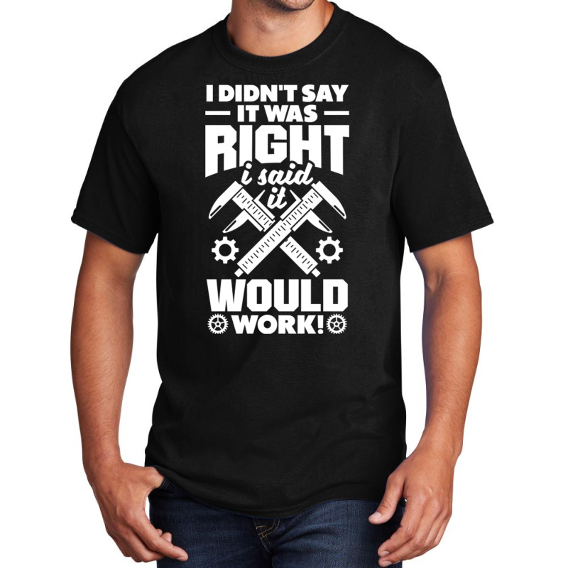 Cnc Machinist Metalworker Machining I Didnt Say It Was Right Basic T-shirt | Artistshot