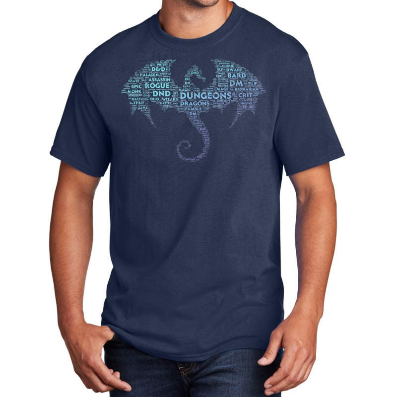 Dragon Word Art Dungeon Crawler Rpg Dm Gaming Basic T-shirt by ReenaKonicek | Artistshot