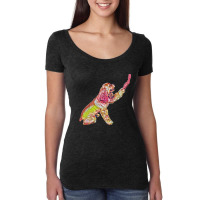 Side View Of A Pretty America Women's Triblend Scoop T-shirt | Artistshot