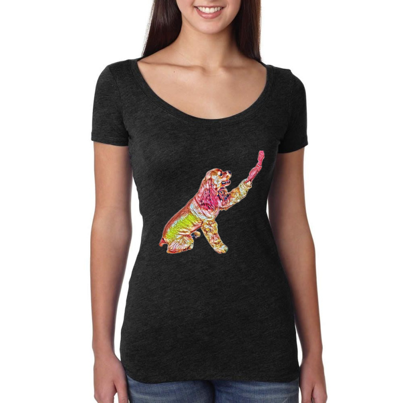 Side View Of A Pretty America Women's Triblend Scoop T-shirt by Kemnabi | Artistshot