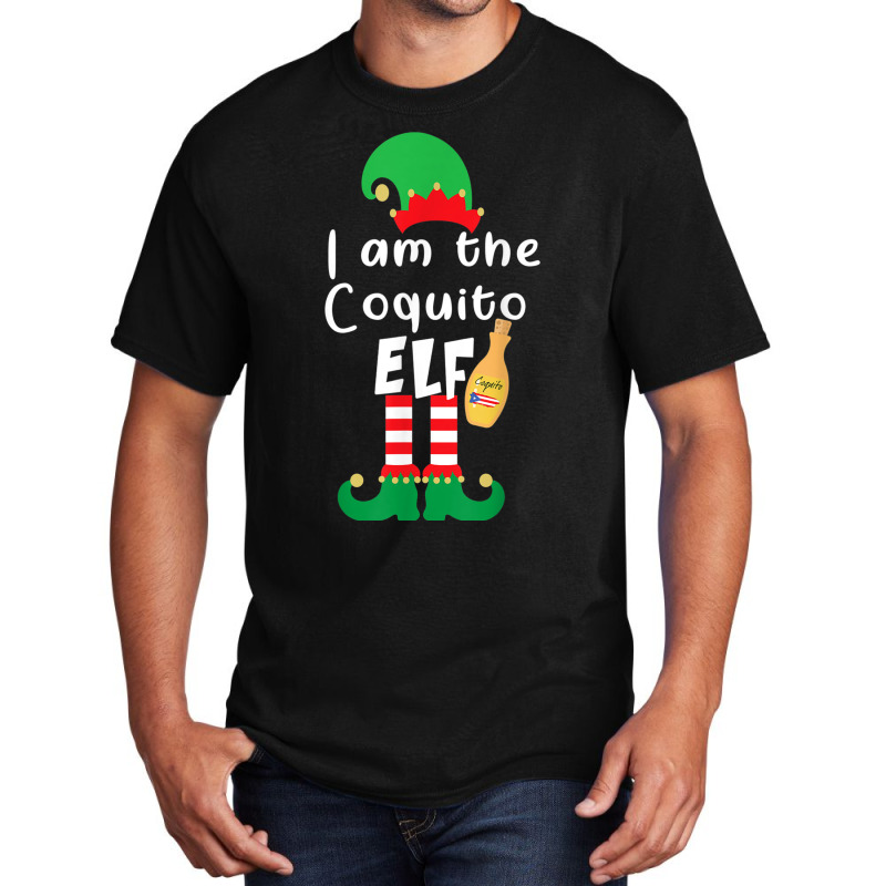 Coquito Elf Funny Puerto Rico Matching Christmas Bilingual Basic T-shirt by MalcolmJCausby | Artistshot