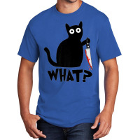 Funny Black Cat What Cute Suspicious Kitten Gift Women Men Premium Basic T-shirt | Artistshot