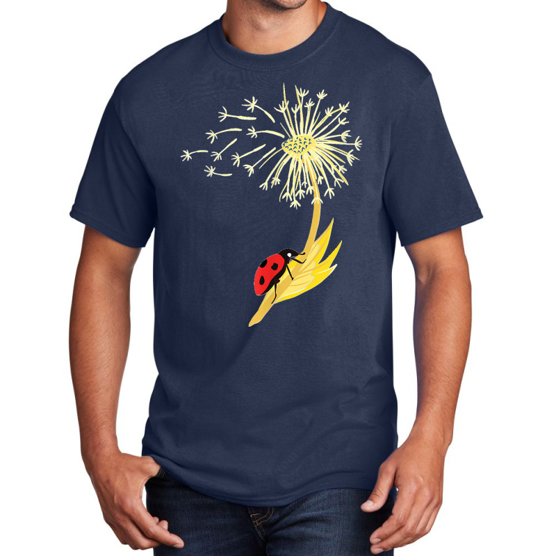 Dandelion Seeds Ladybug For Gardener Herbalist Basic T-shirt by ISAIASSANTIAGO | Artistshot