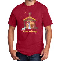 True Story Christmas Advent Nativity Scene North Star Basic T-shirt | Artistshot