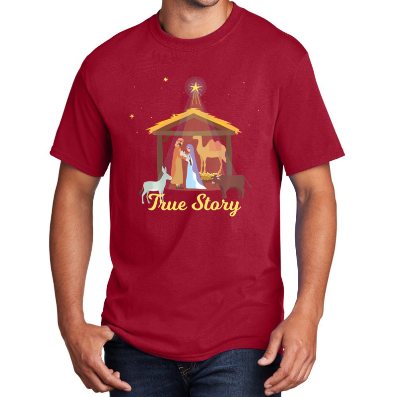 True Story Christmas Advent Nativity Scene North Star Basic T-shirt by behindcedar22 | Artistshot