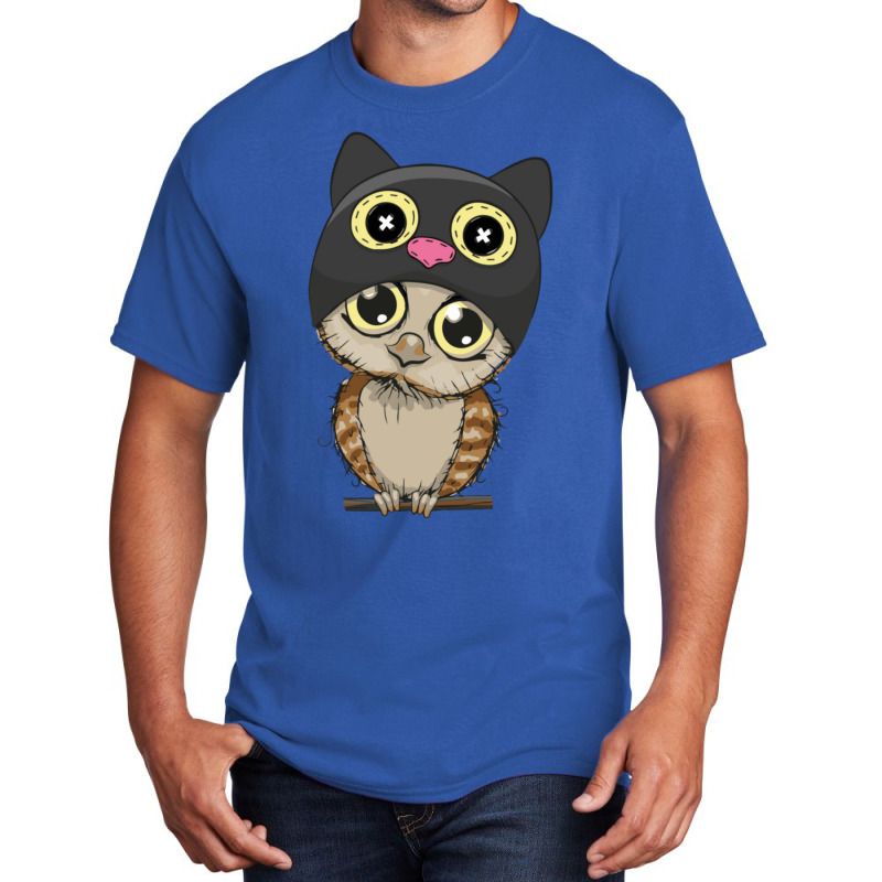 A Cat And An Owl Funny Pet Owner Cute Cutie Catowl Or Owlcat 7 Basic T-shirt | Artistshot