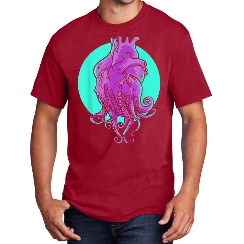 Octopus Tentacles Anatomical Heart Cardiologist Heart Expert Basic T-shirt by AbeaJuanje | Artistshot