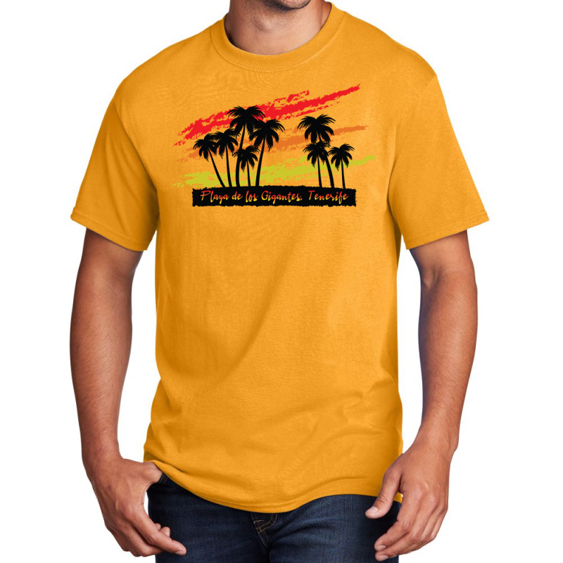 Playa De Los Gigantes Tenerife Basic T-shirt by EdieTiffany | Artistshot